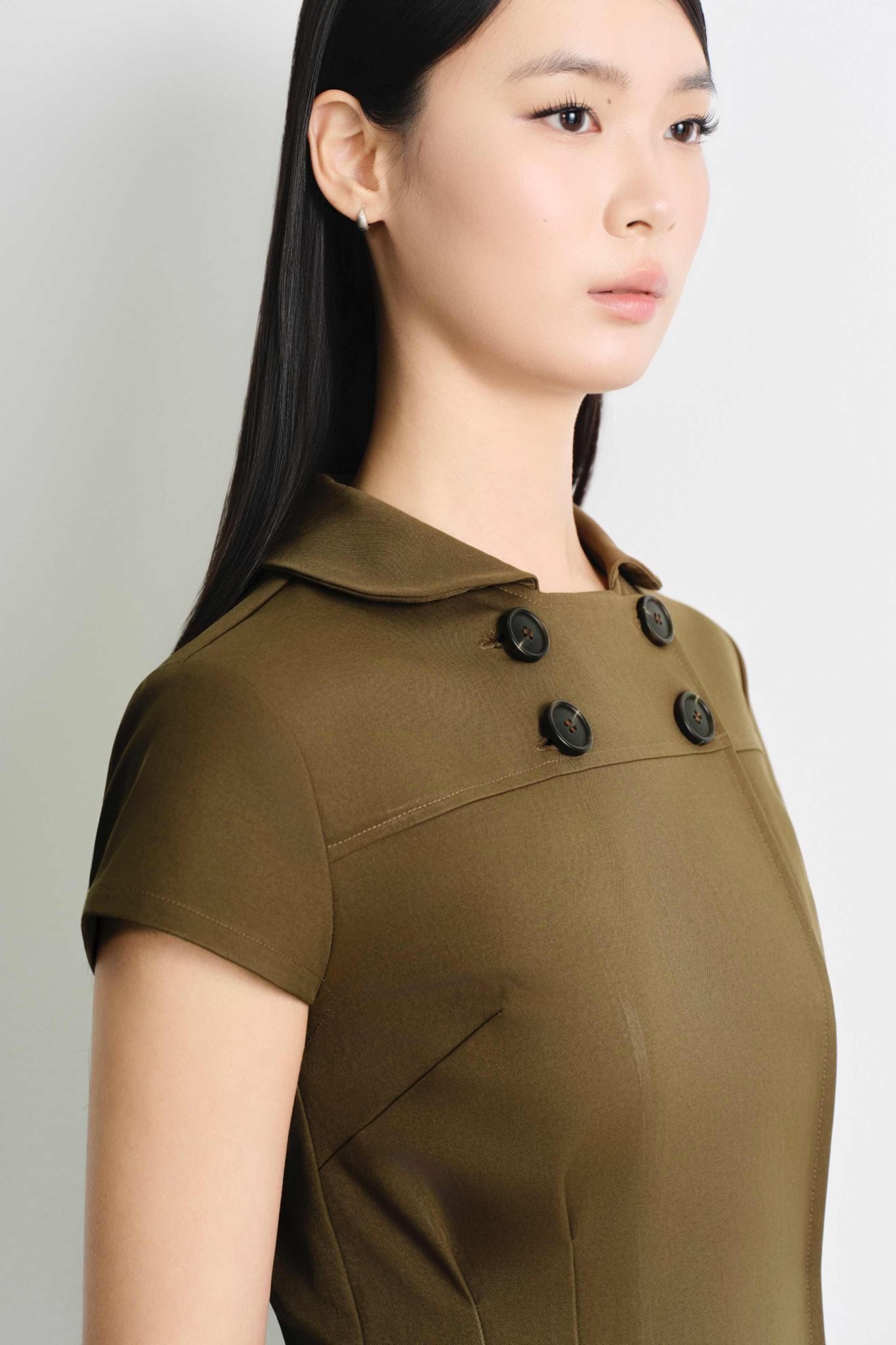  Áo kiểu - Curved Panel Button Top - LIBÉ 7632 