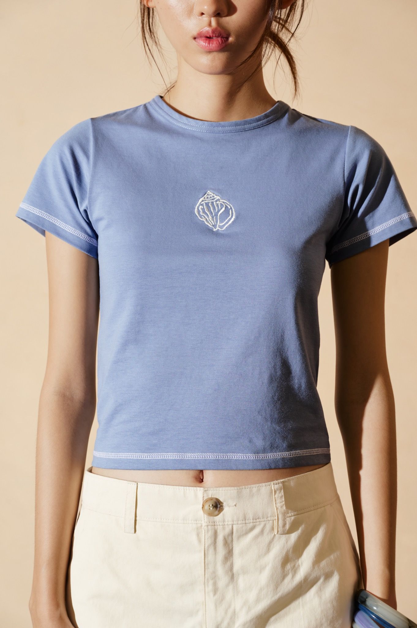  Blue Embroidered Babytee 