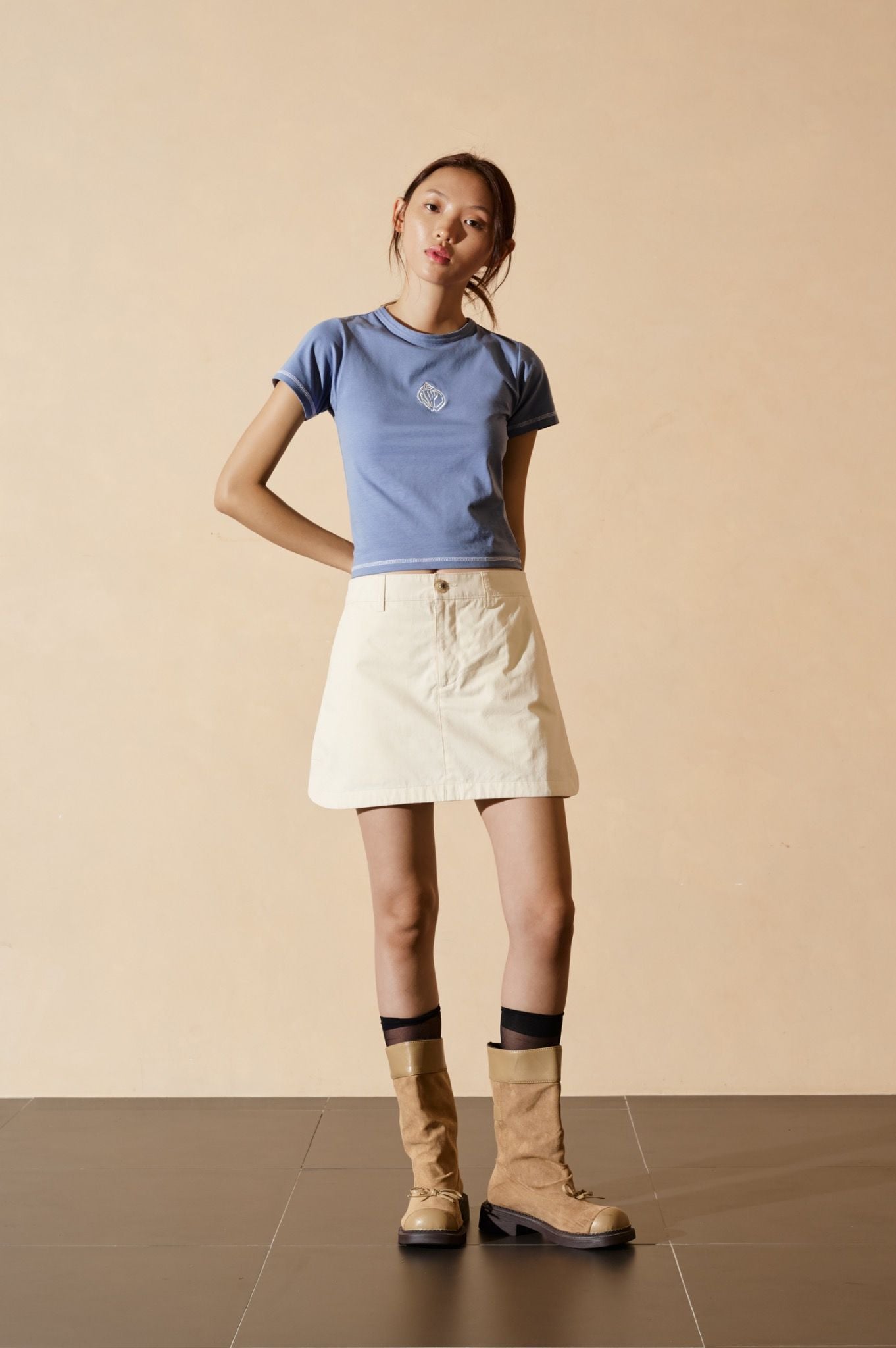  Blue Embroidered Babytee 