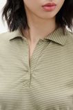  Olive Striped Polo Top 