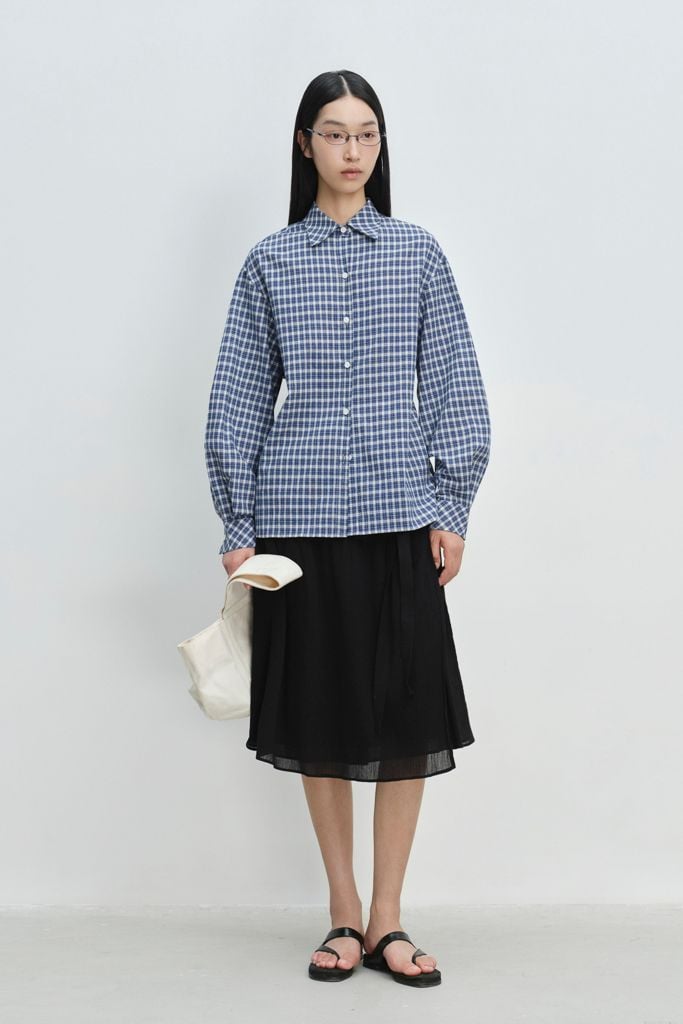  Sơ mi rộng - Checked Oversized Shirt - LIBÉ 7502 