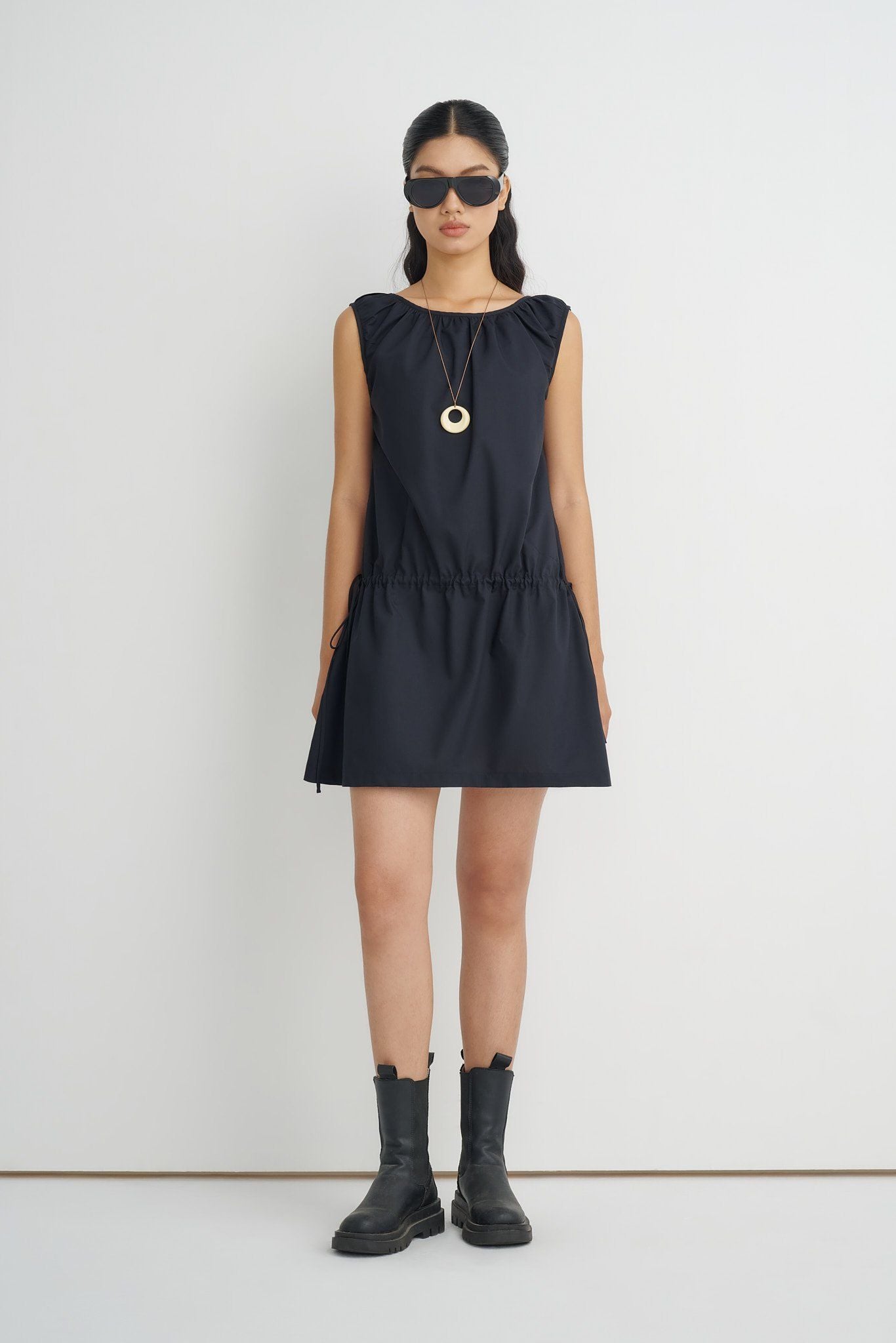  Black Ruched Dress 
