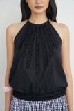  Black Ruffle Top 