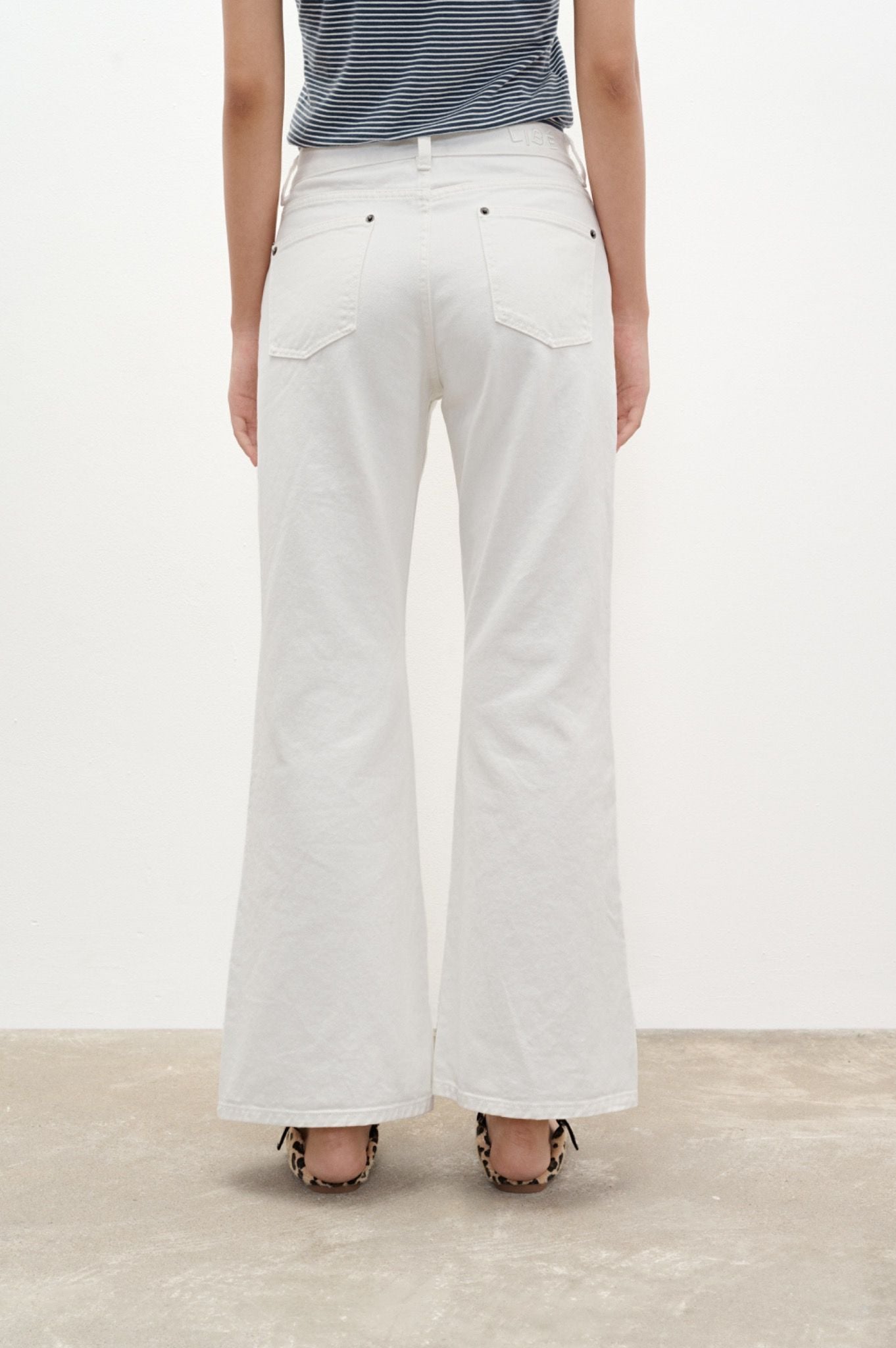  White Flared Denim Jeans 