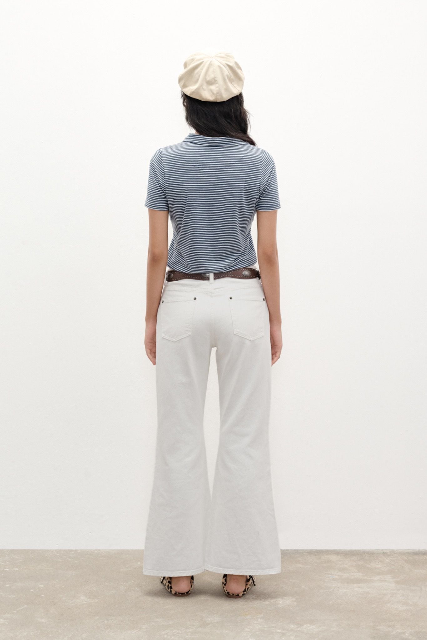  White Flared Denim Jeans 