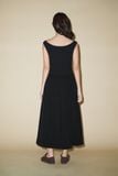  Black Boatneck Midi Dress 