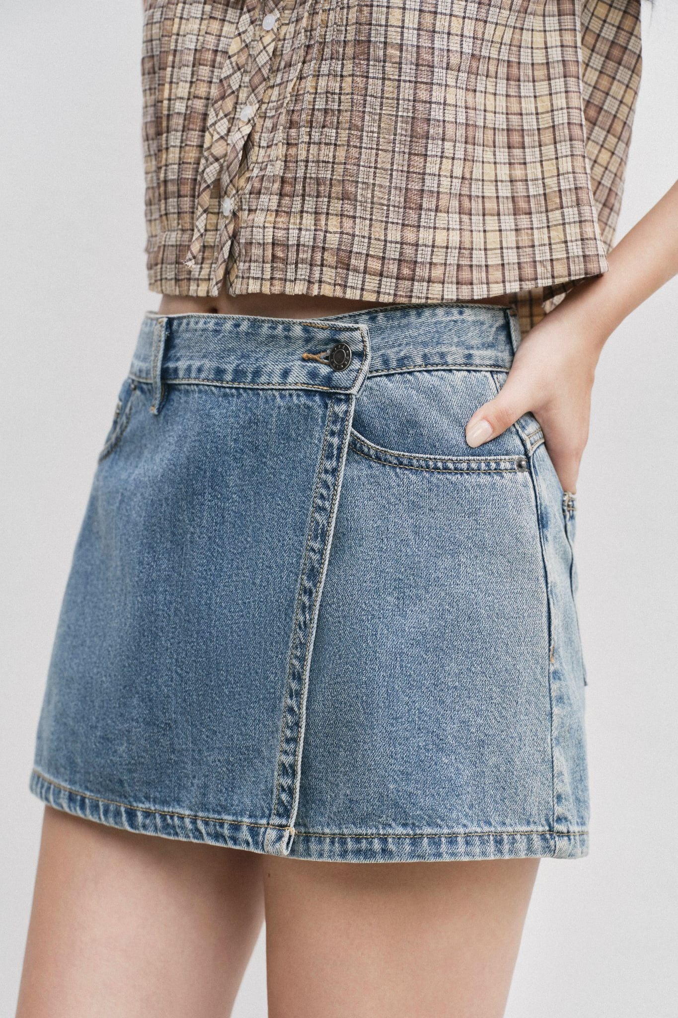  Quần váy - Medium Blue Wash Denim Skorts - LIBÉ 6250 