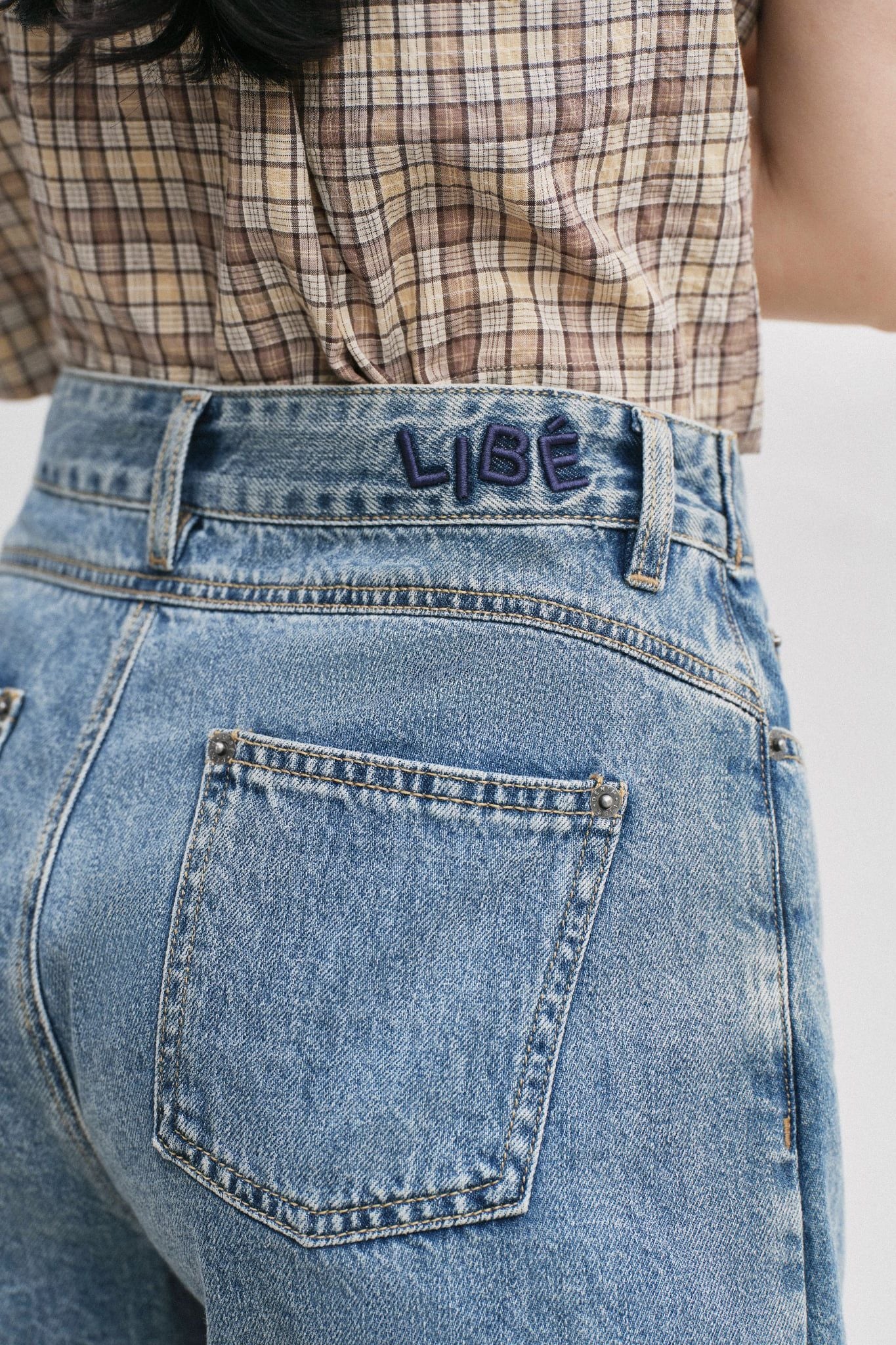  Quần váy - Medium Blue Wash Denim Skorts - LIBÉ 6250 