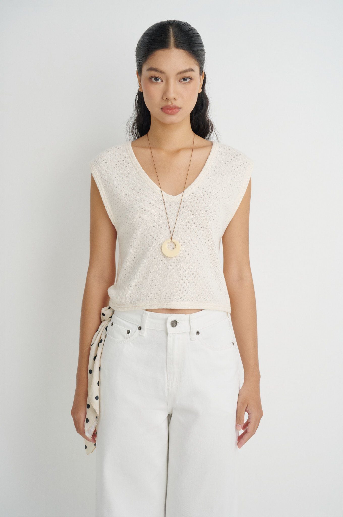  Ivory Knit Gilet 