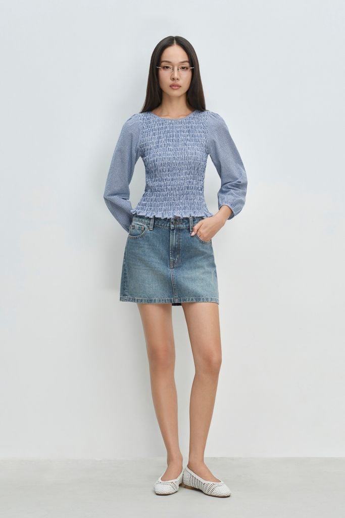  Áo kiểu - Boatneck Smocked Top - LIBÉ 7574 
