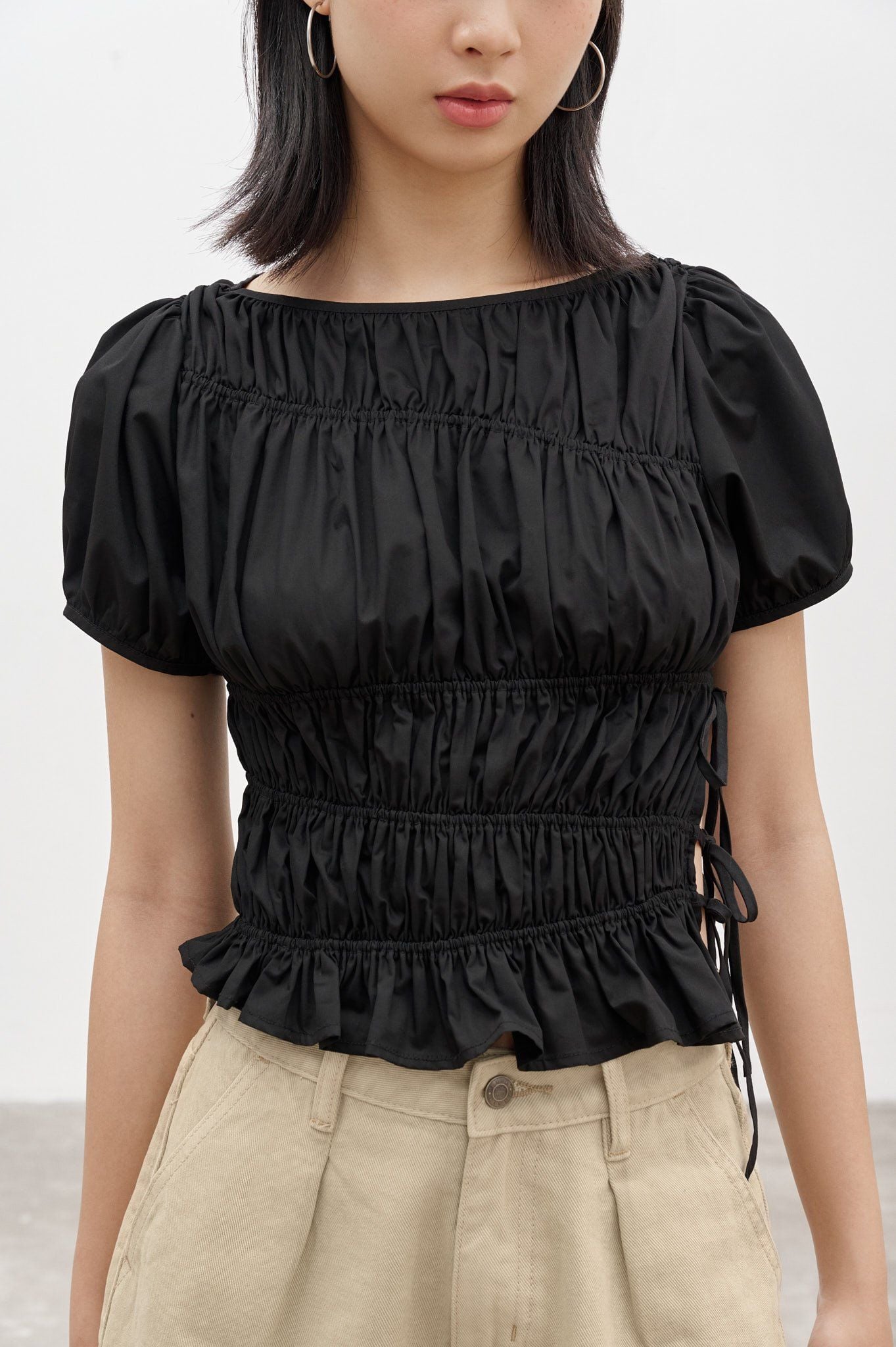  Black Ruched Top 