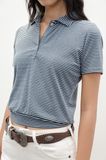  Blue Striped Polo Top 