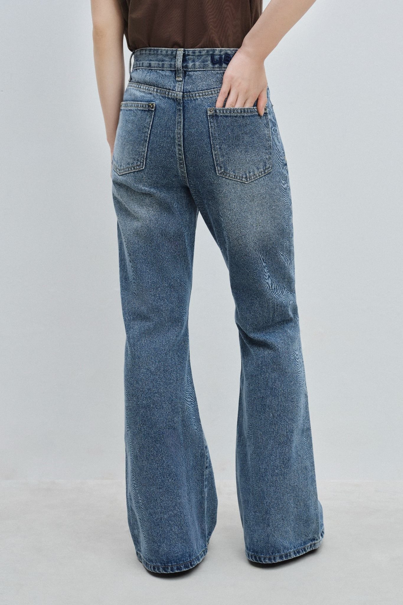  Quần Jeans ống loe - Blue Flared Denim Jeans - LIBÉ 7290 