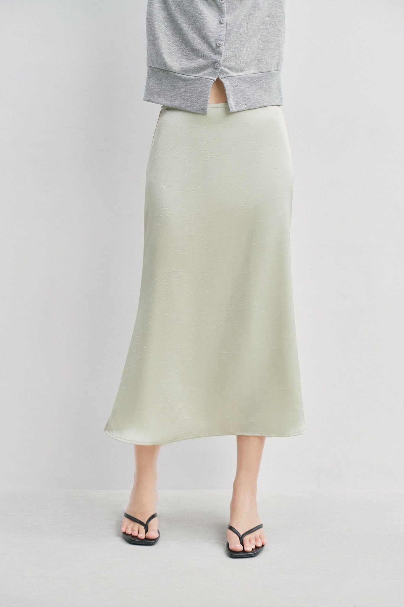  Váy lửng - Green Flared Midi Skirt - LIBÉ 7533 