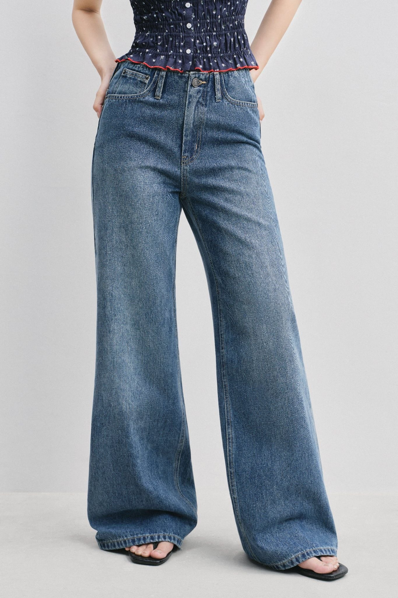  Quần Jeans ống thẳng - Blue Straight Leg Jeans - LIBÉ 7599 