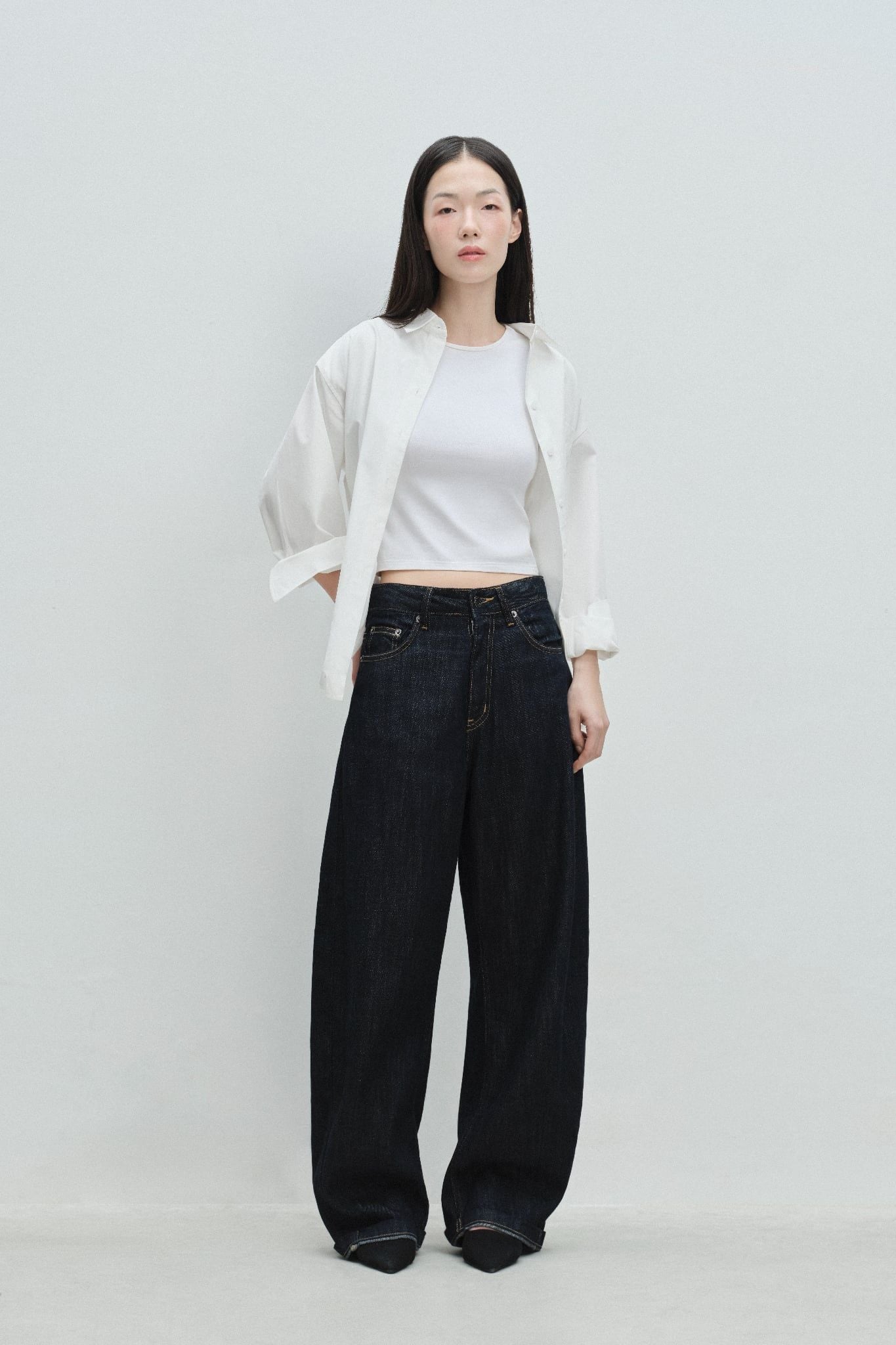  Quần Jeans ống cong - Deep Rinse Barrel Jeans - LIBÉ 7636 