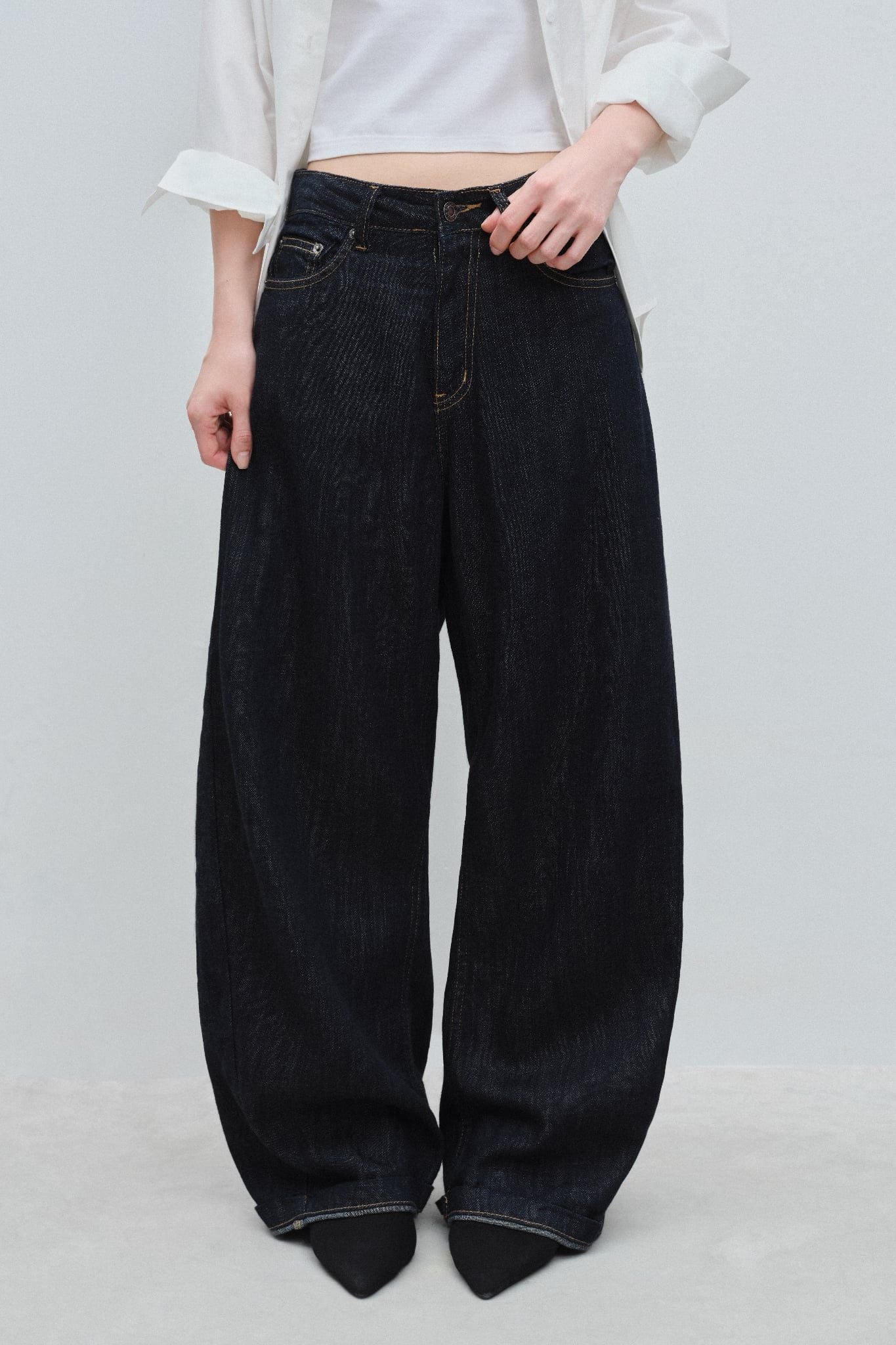 Quần Jeans ống cong - Deep Rinse Barrel Jeans - LIBÉ 7636 