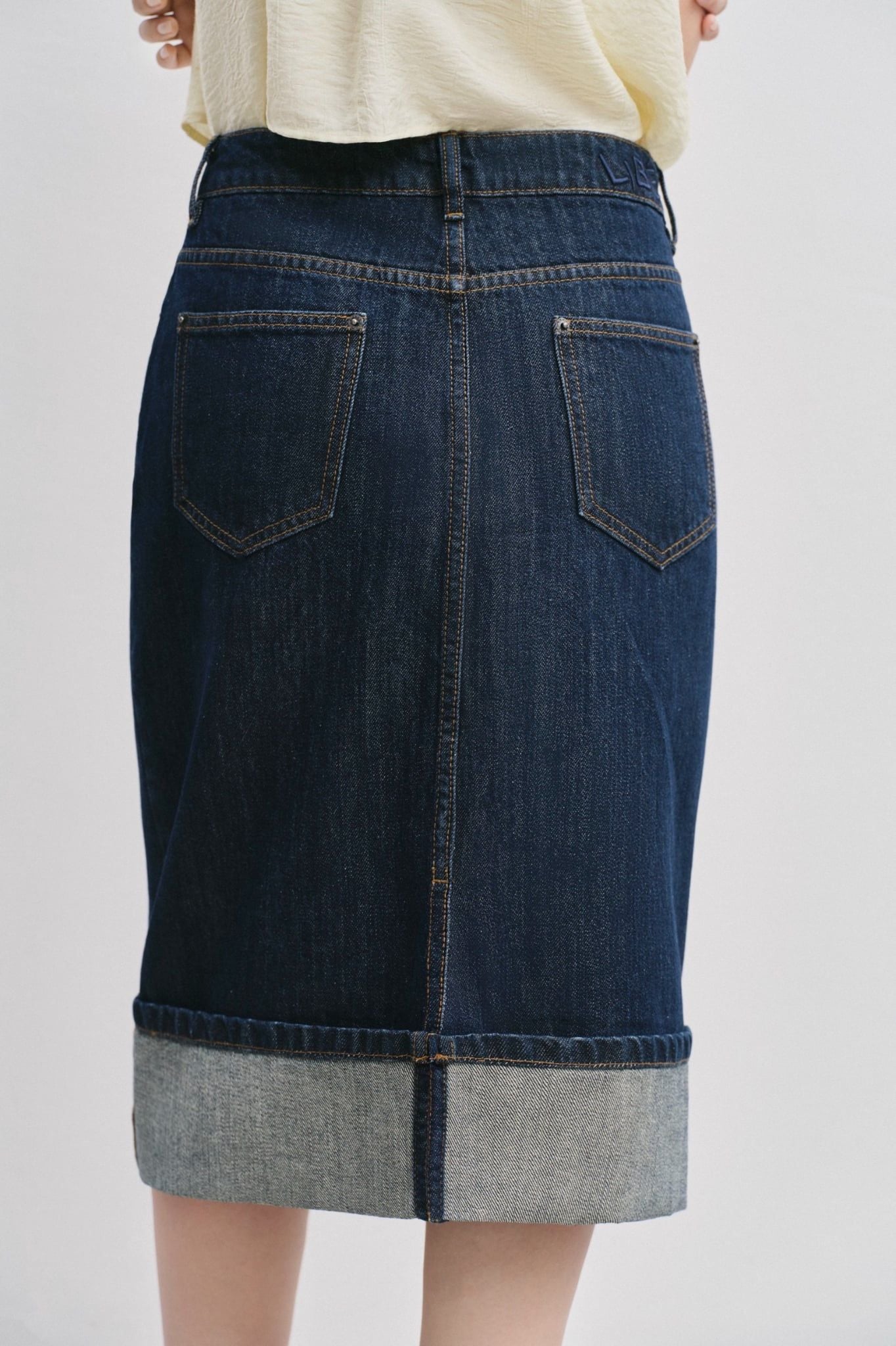  Váy lửng - Cuffed Hem Midi Skirt - LIBÉ 7762 