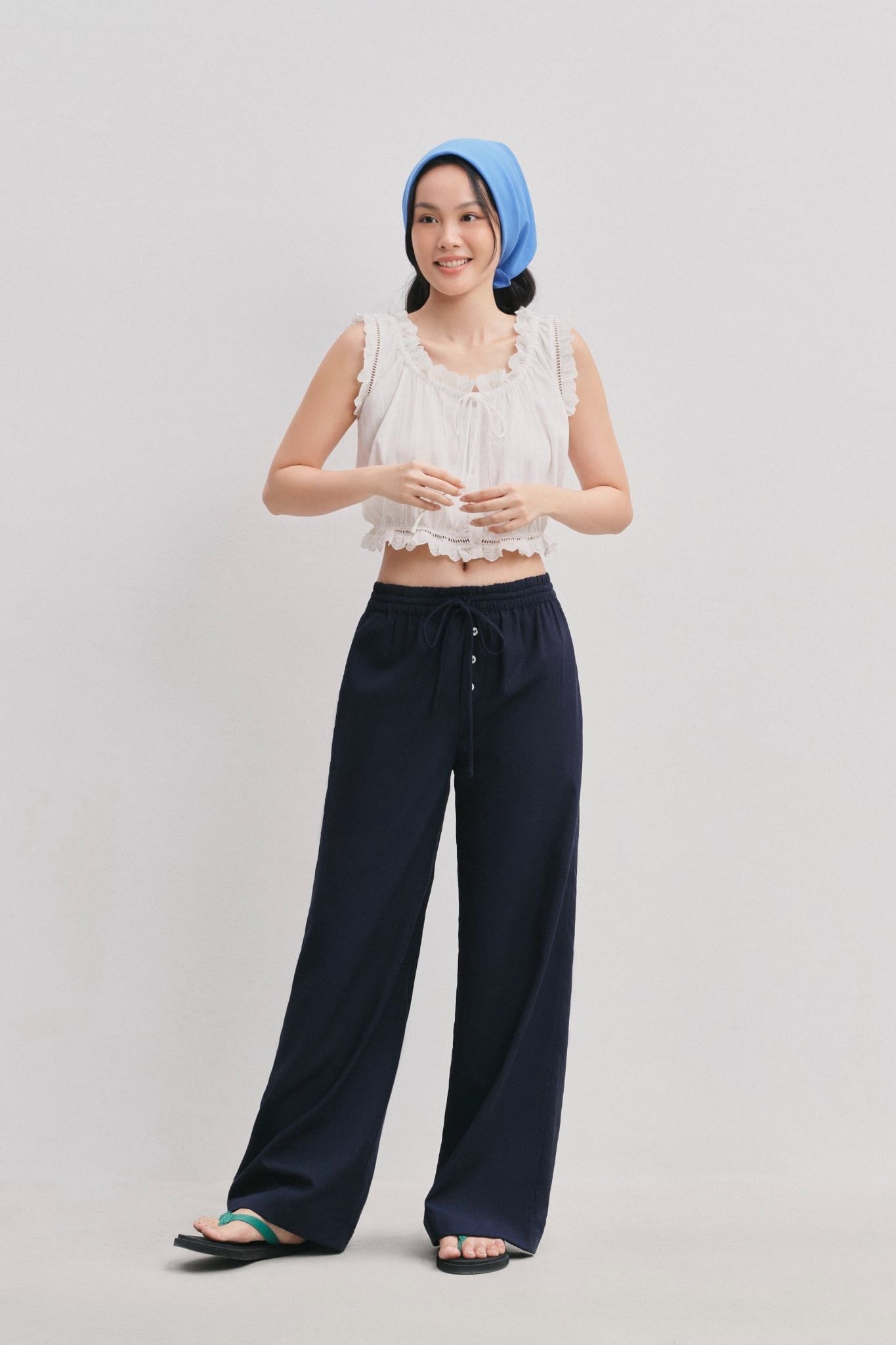  Quần ống suông - Drawstring Straight Leg Trousers - LIBÉ 7851 