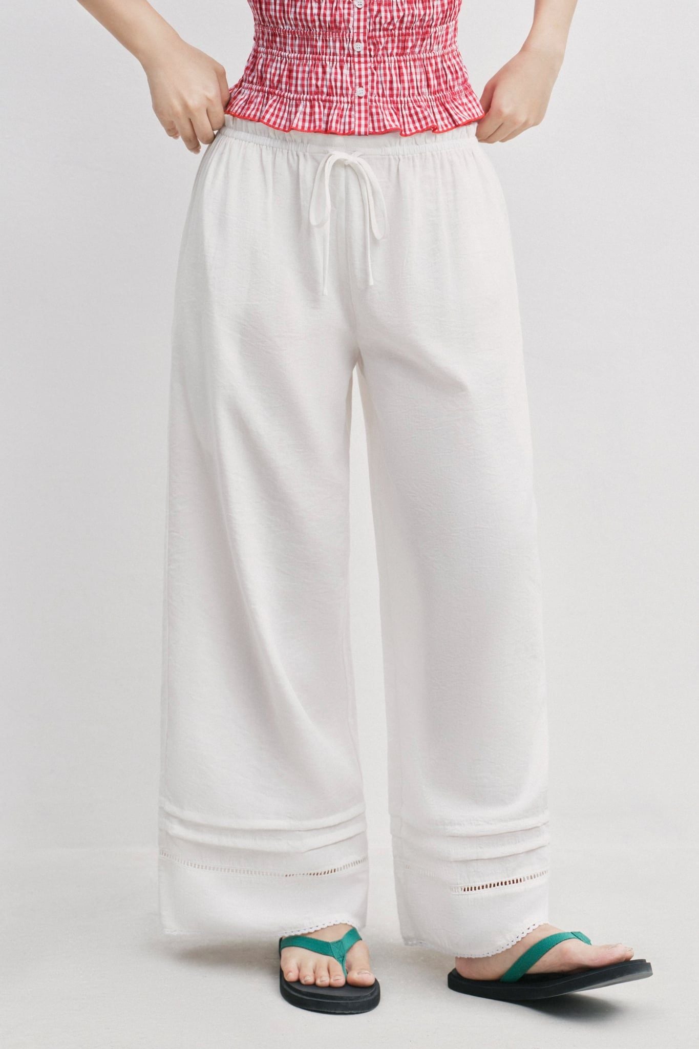  Quần ống suông - Lace Trim Straight Leg Trousers - LIBÉ 7801 