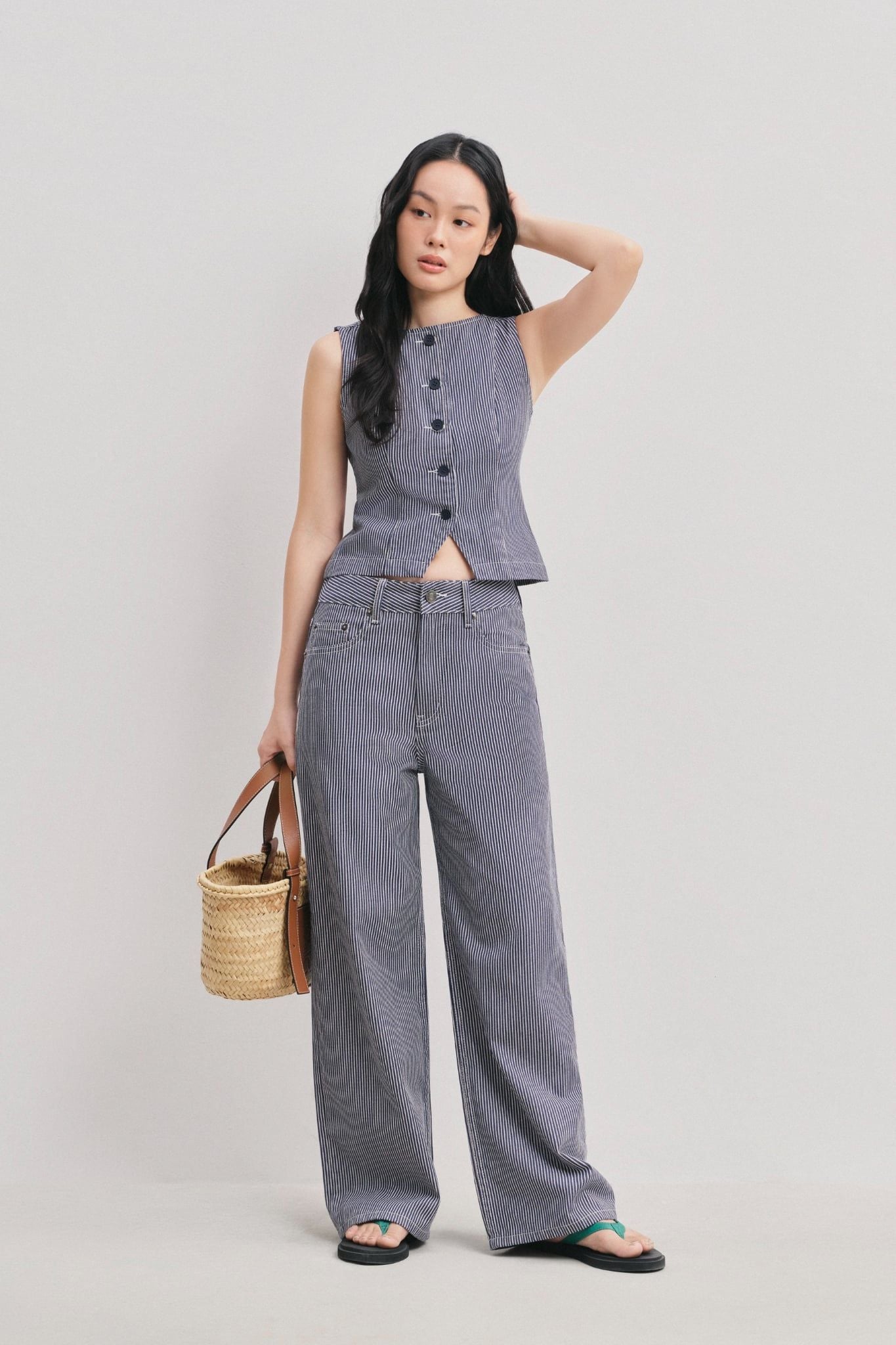  Áo kiểu - Denim Striped Vest Top - LIBÉ 7803 