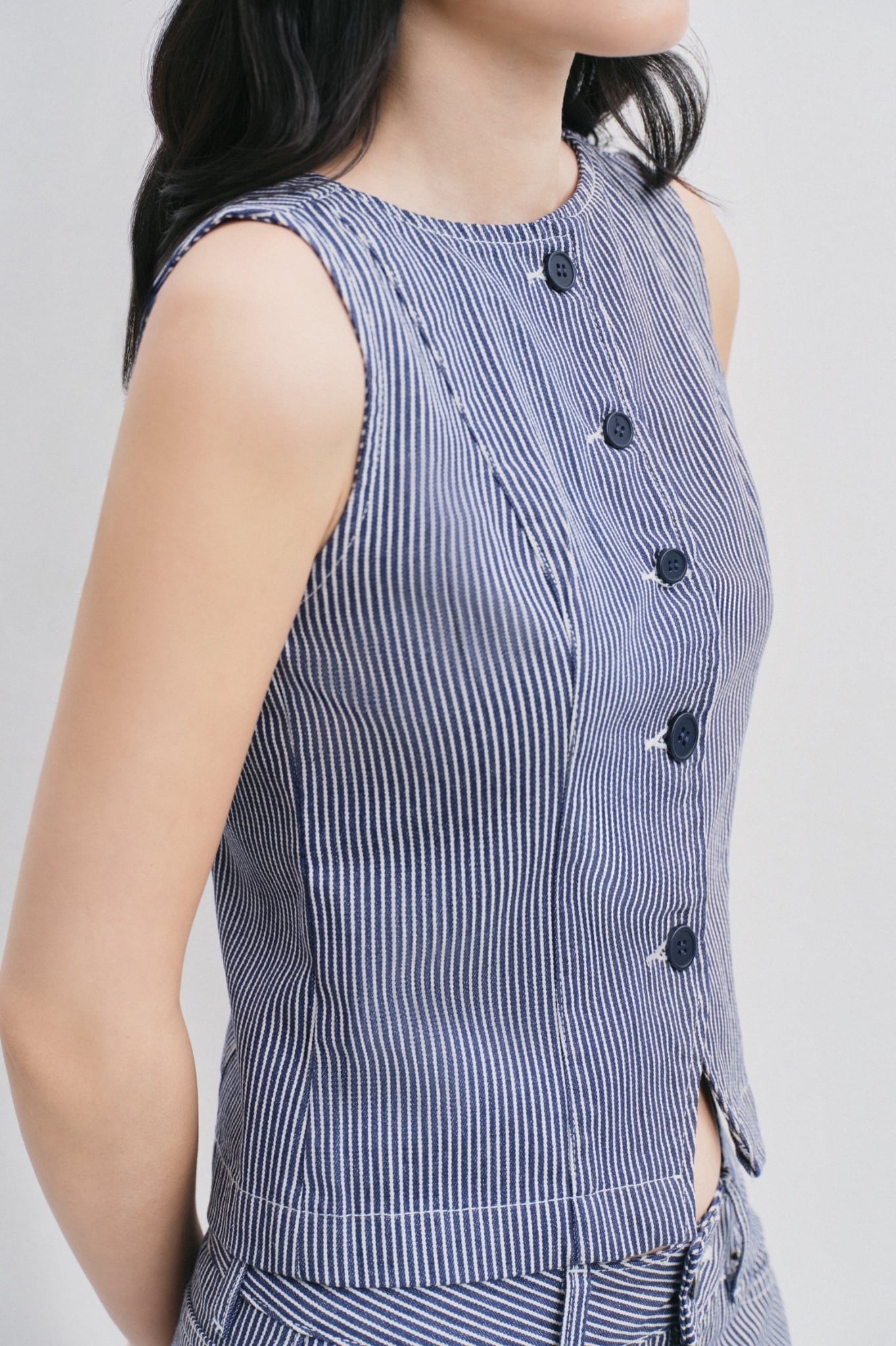  Áo kiểu - Denim Striped Vest Top - LIBÉ 7803 