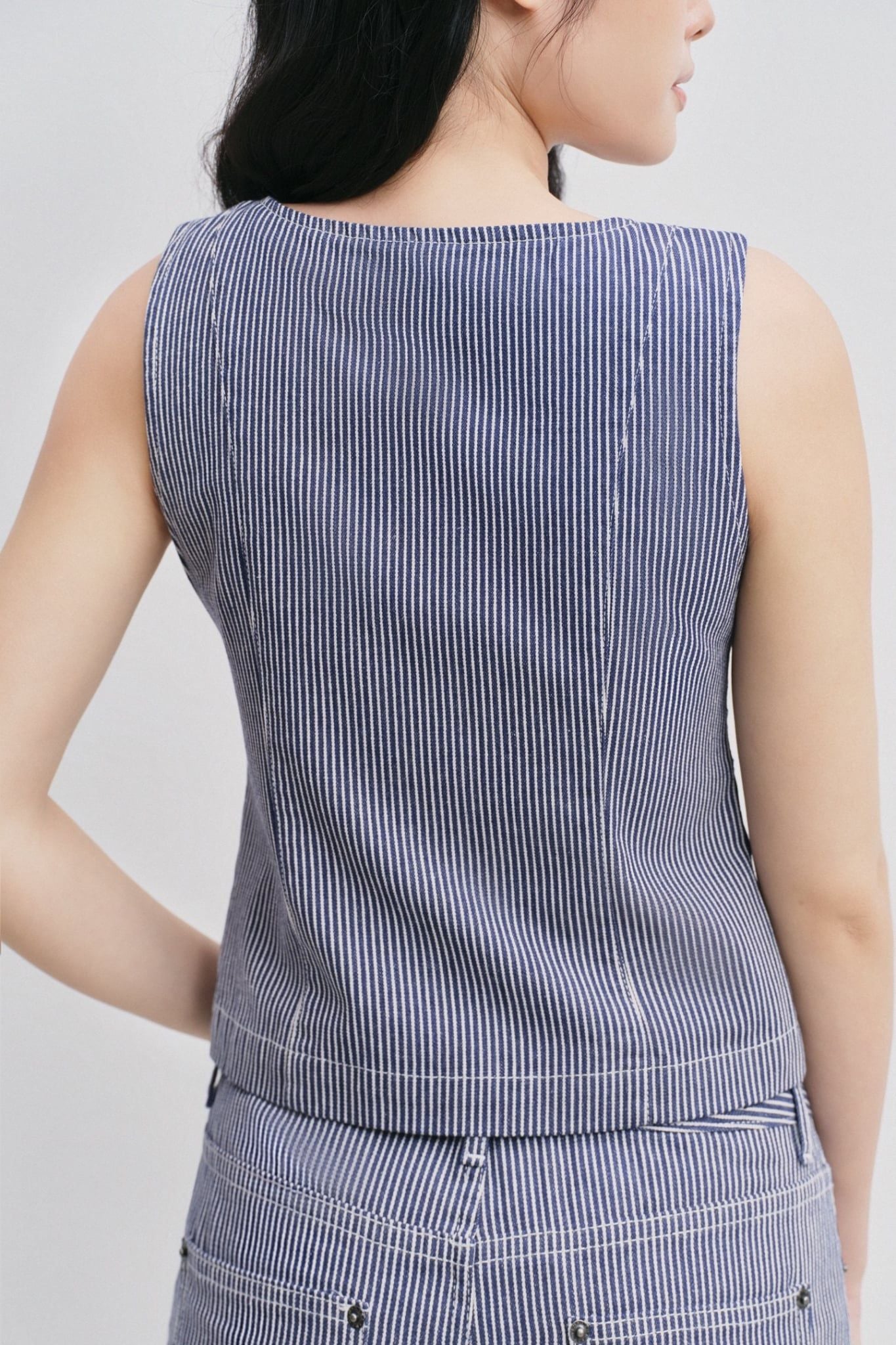  Áo kiểu - Denim Striped Vest Top - LIBÉ 7803 
