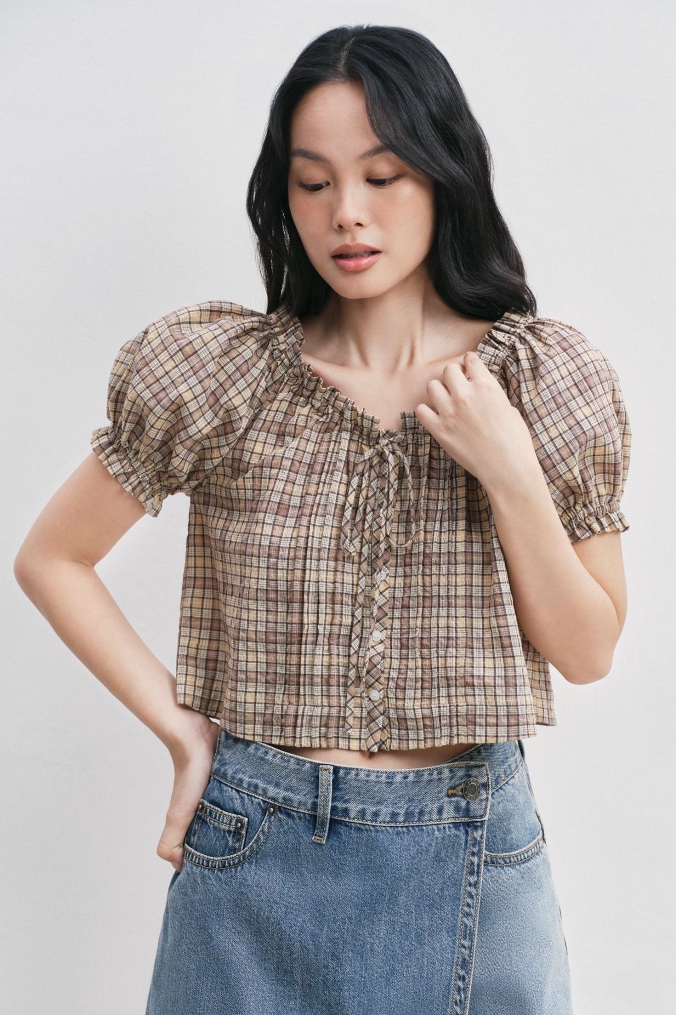  Áo kiểu - Puff Sleeve Top - LIBÉ 7808 