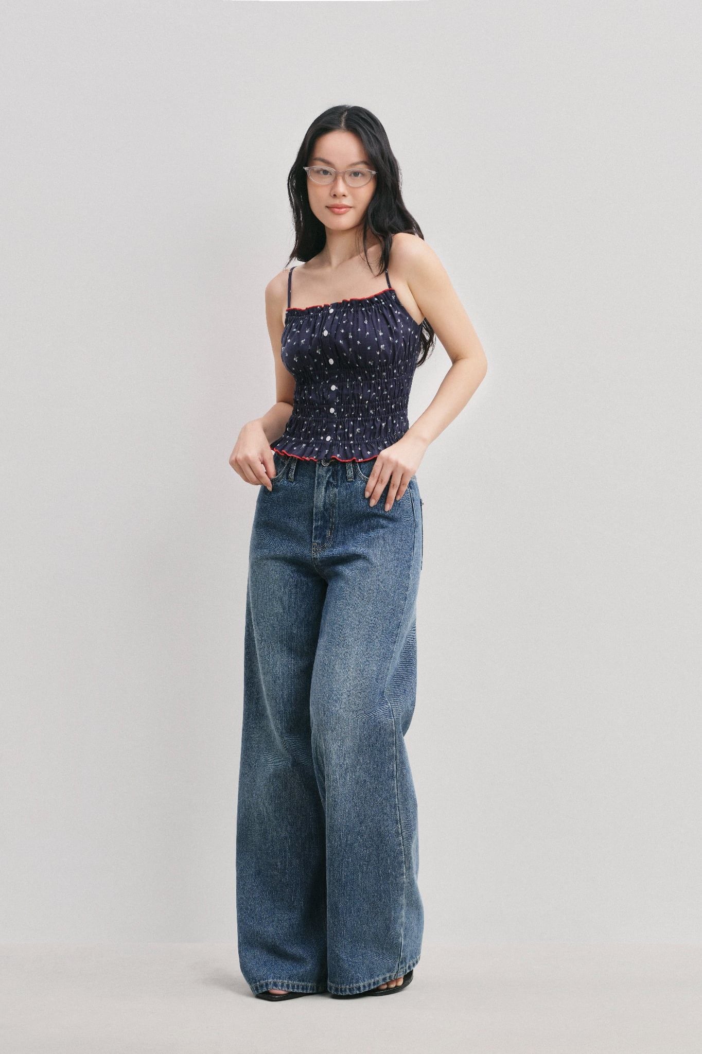  Quần Jeans ống thẳng - Blue Straight Leg Jeans - LIBÉ 7599 