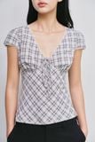  Áo kiểu - Bias Plaid Wrap Top - LIBÉ 7838 