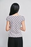  Áo kiểu - Bias Plaid Wrap Top - LIBÉ 7838 