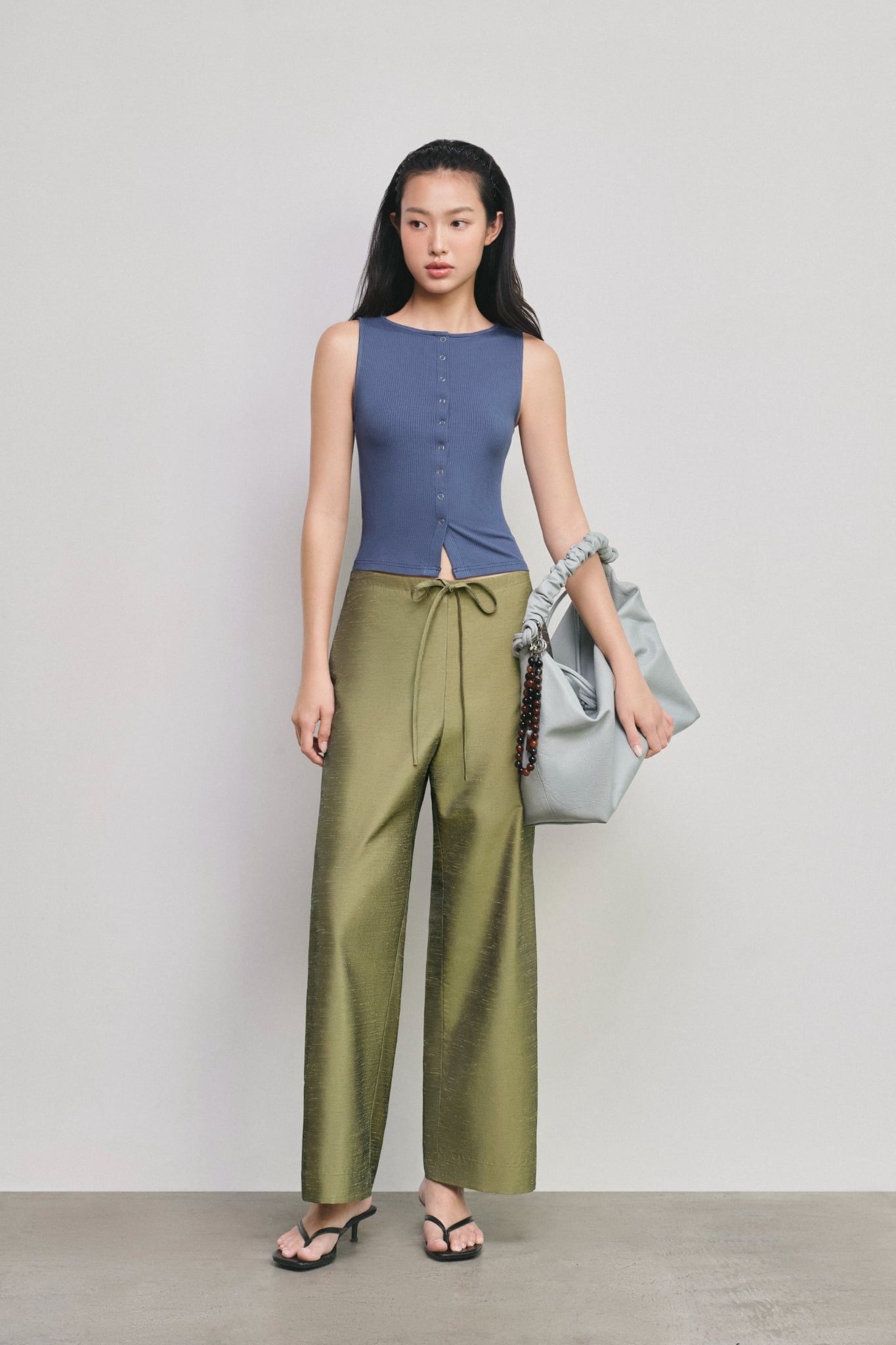  Áo kiểu - Rib Button Down Top - LIBÉ 7850 