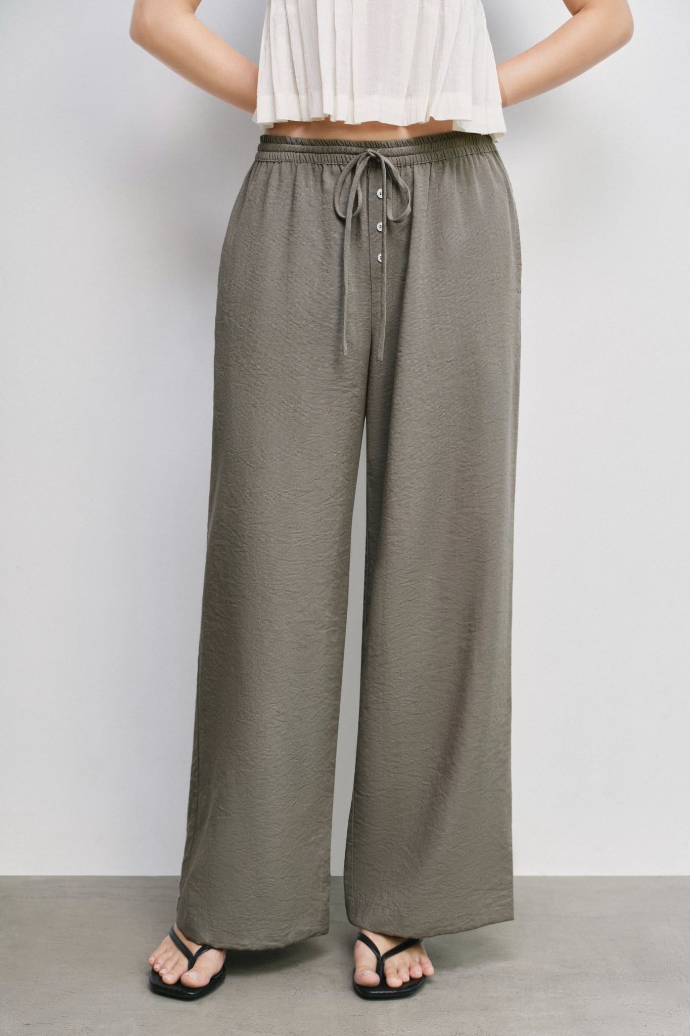  Quần ống suông - Drawstring Straight Leg Trousers - LIBÉ 7852 