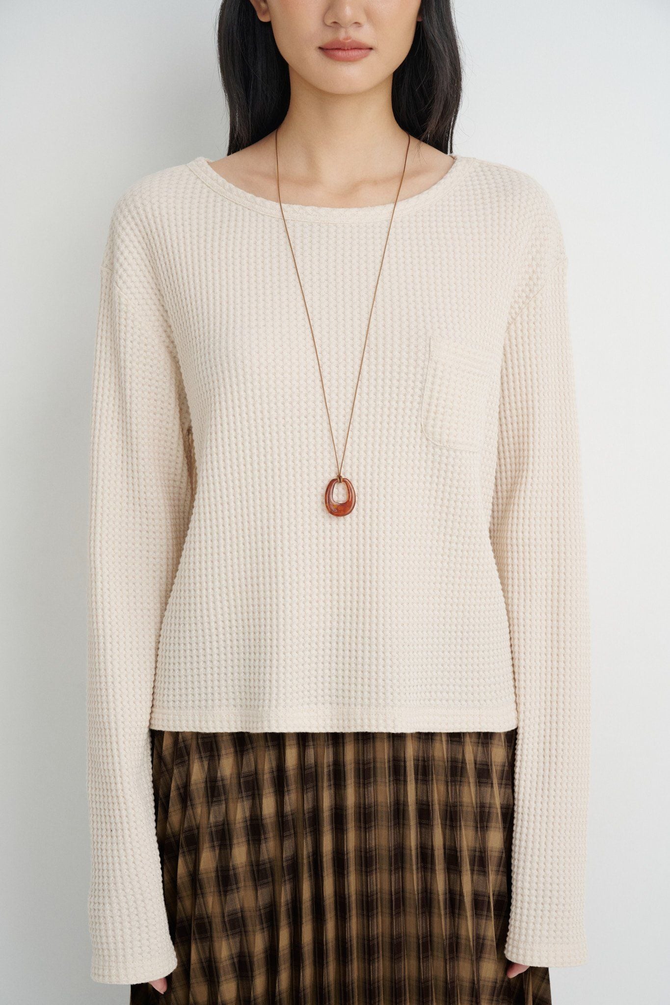  Beige Long Sleeve Top 