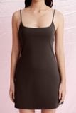  Brown Basic Mini Dress 
