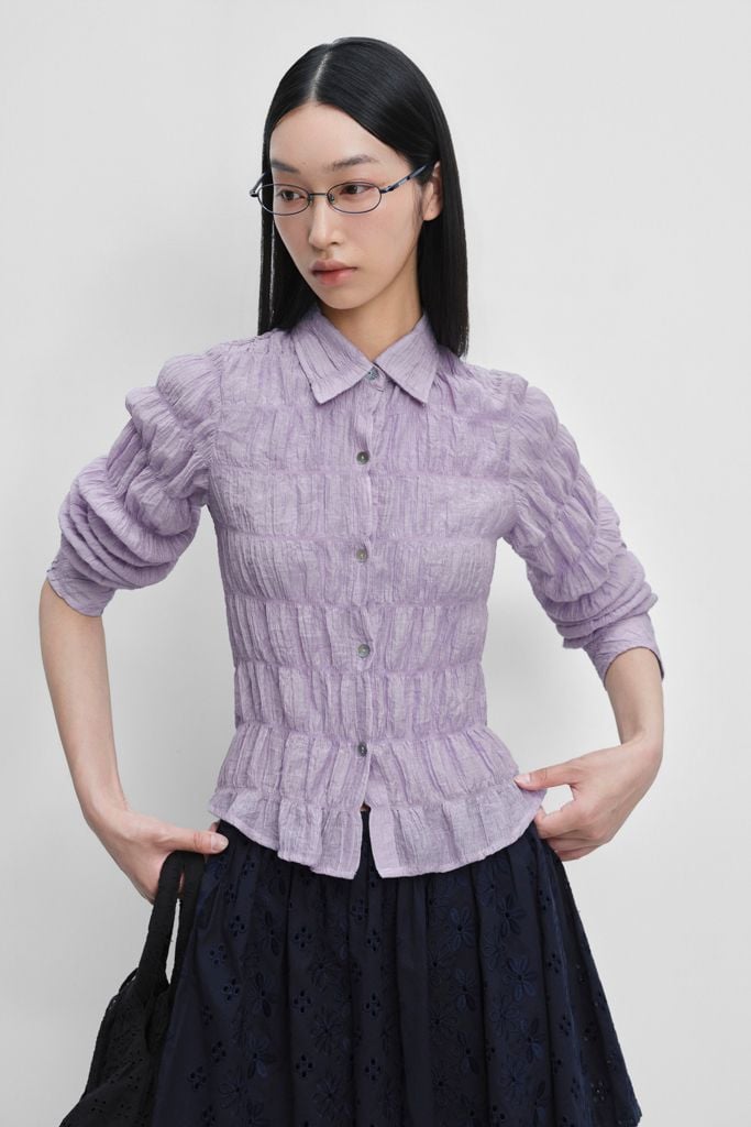  Sơ mi cơ bản - Purple Seersucker Shirt - LIBÉ 7549 