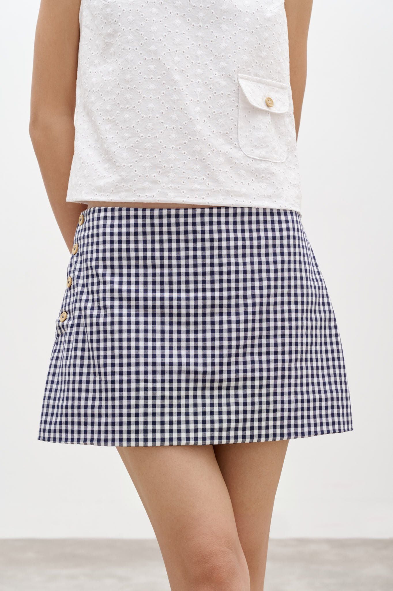  Gingham Mini Skirt 