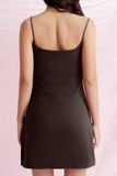  Brown Basic Mini Dress 