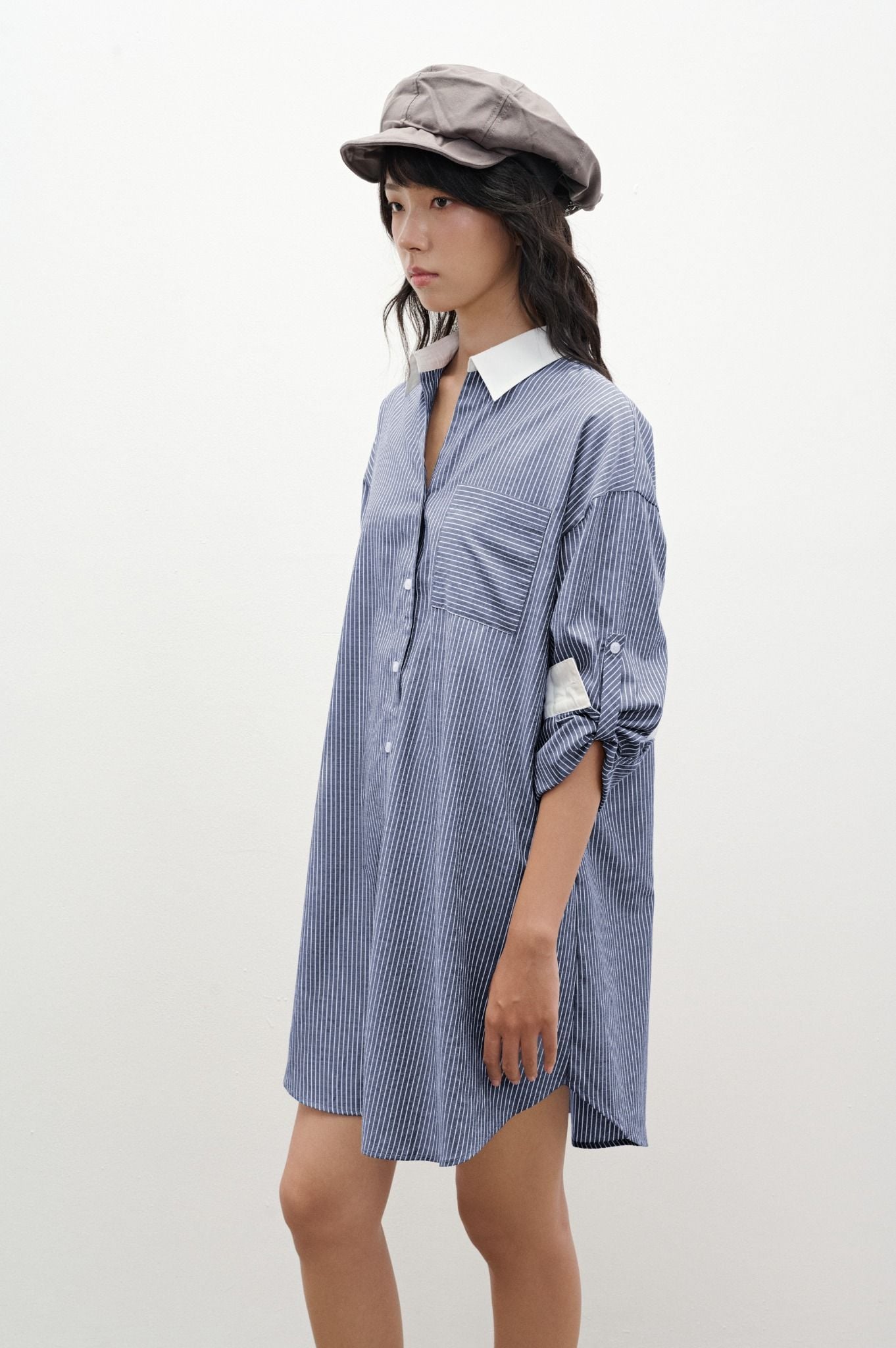  Oversized Mini Shirt Dress 