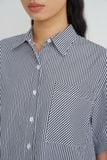  Striped Oversized Crop Shirt 