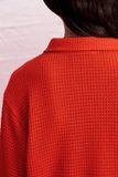  Long Sleeve Knit Polo Top - Burnt Orange 