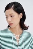  Striped Lace-up Top 