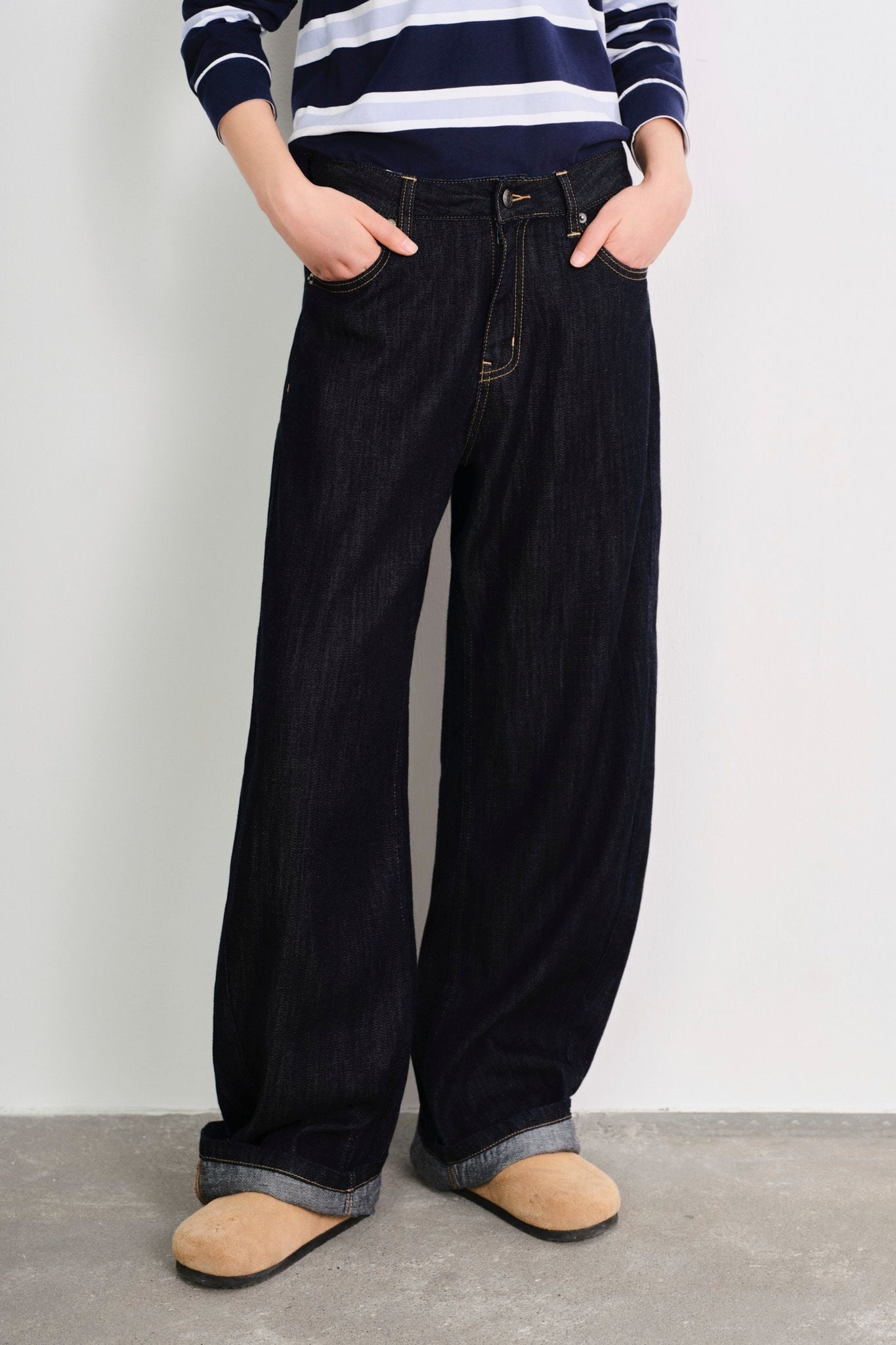  Quần Jeans ống cong - Deep Rinse Barrel Jeans - LIBÉ 7636 
