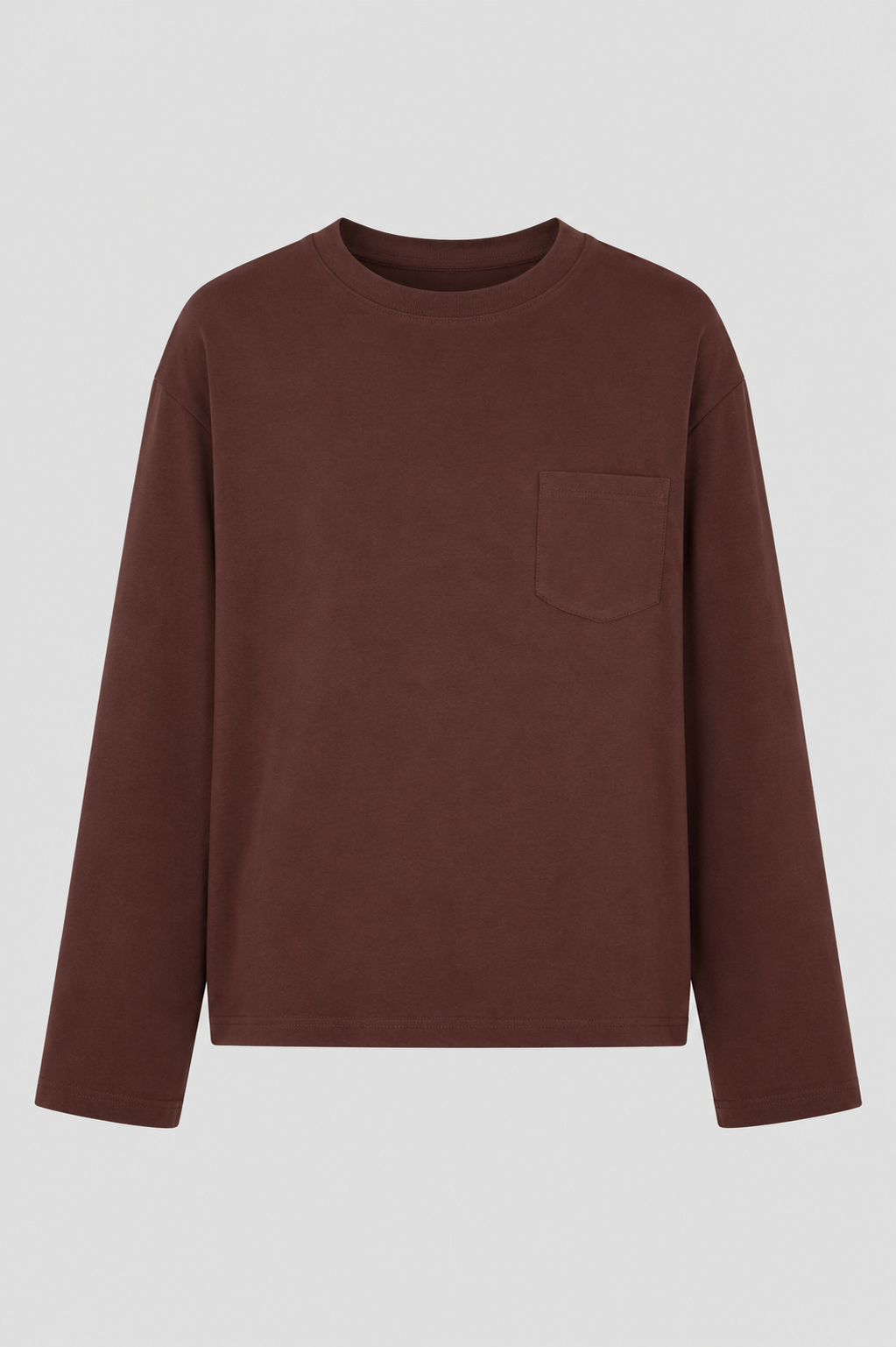  Áo thun cơ bản - Brown Long Sleeve T-shirt - LIBÉ 7444 