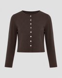  Áo kiểu cardigan - Brown Cardigan With Buttons - LIBÉ 7416 