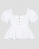  Áo kiểu - White Puff Sleeve Top - LIBÉ 7230 
