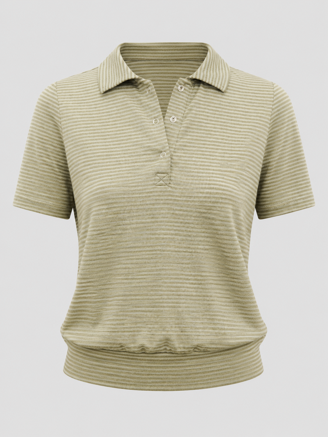  Áo kiểu - Olive Striped Polo Top - LIBÉ 7282 