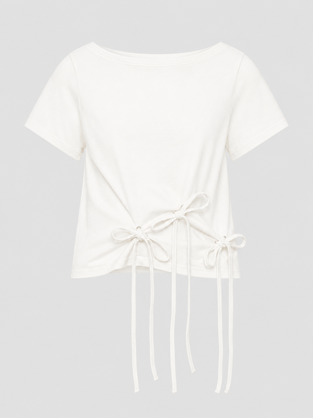  Áo kiểu - White Top With Bow Tie Details - LIBÉ 7148 