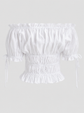  Áo kiểu - Ruched Tie Bow Top - LIBÉ 7043 