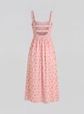  Đầm lửng - Floral Open Back Midi Dress - LIBÉ 7264 